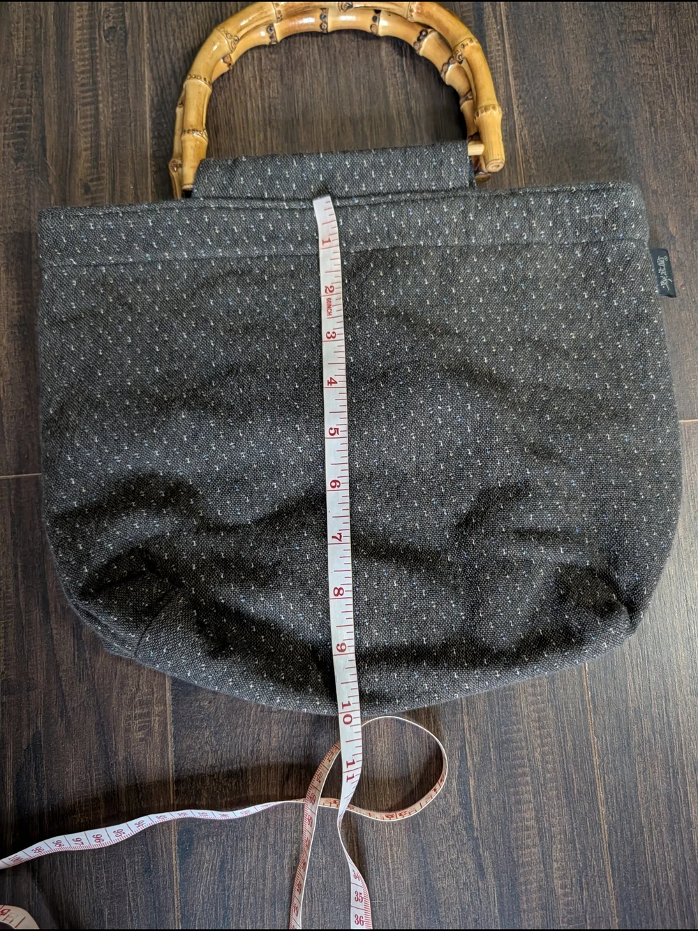 Suiran Kobo Handmade Japanese Woven Sashiko Bamboo Top Handle Handbag Bag
